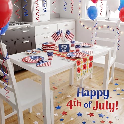 Patriotic Table Runner for 4th of July & Memorial Day - OHOME
