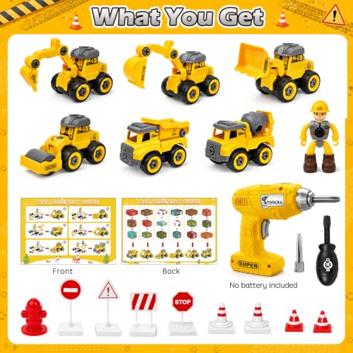 Kids Construction Vehicle Advent Calendar 2026 - 24 DIY Building STEM Toys