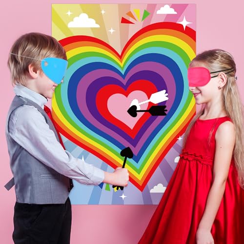 Pin The Arrow On The Heart Valentines Game Set for Kids