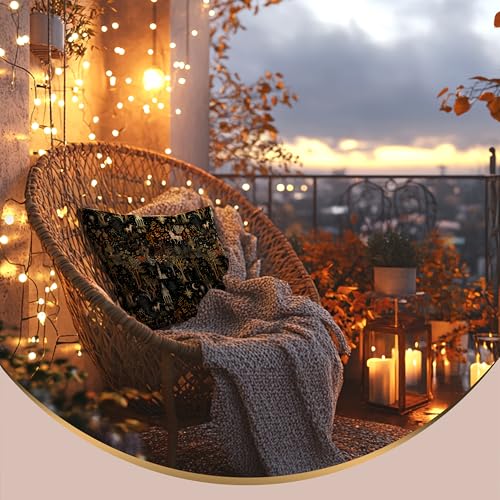 LUKIPOM Medieval Dark Gothic Forest Pillow Cover 18x18, Multicolor 13