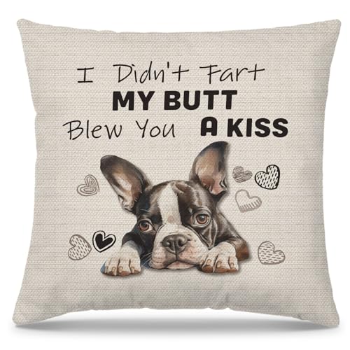 Boston Terrier Pillow Cover 18x18 - Color_3 | Dog Lover Gift