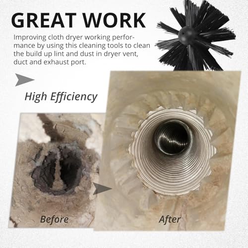 6-Inch Dryer Vent Cleaning Brush Head with Drill Attachment