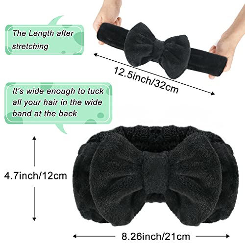 Shintop Soft Coral Fleece Spa Headband with Cute Bow for Face Wash