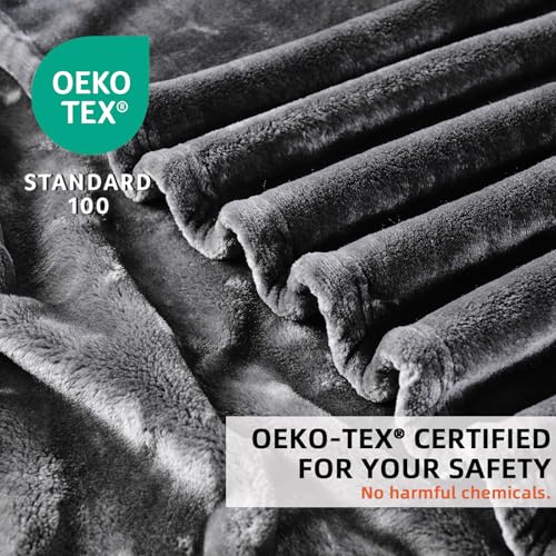420 GSM Cozy Throw Blanket for Couch - Dark Grey 50''x70''