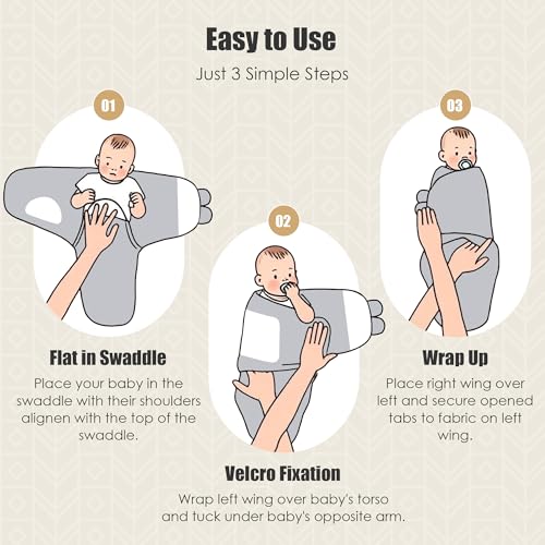 Sweet Dolphin Baby Swaddle Sleep Sacks 3-Pack - Grey, 0-3 Months