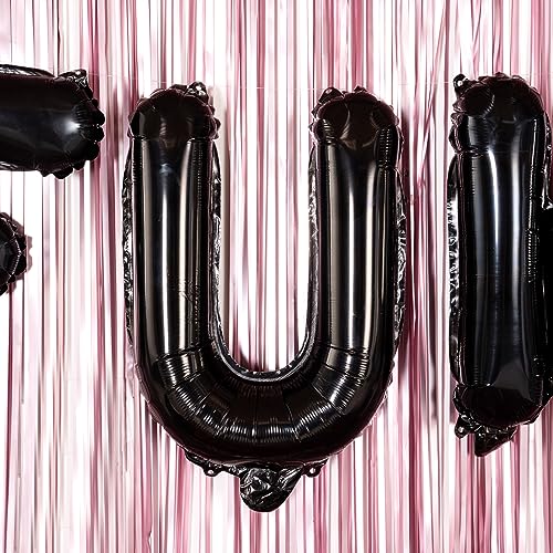 Restaurantware 16-Inch Black Letter U Foil Mylar Balloon - Self-Sealing Party Decor