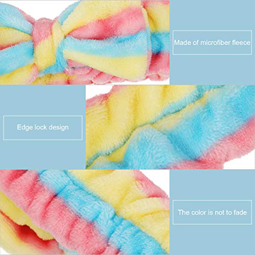 Hicarer 3 Pcs Soft Microfiber Bowtie Spa Headband for Face Wash