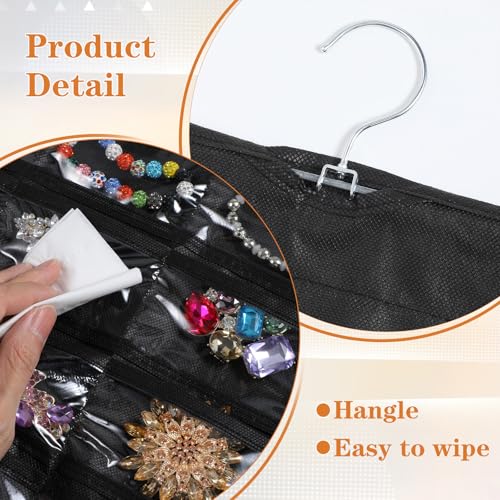 4 Pcs Hanging Jewelry Organizer, Double-Sided Earring Holder with 80 Pockets