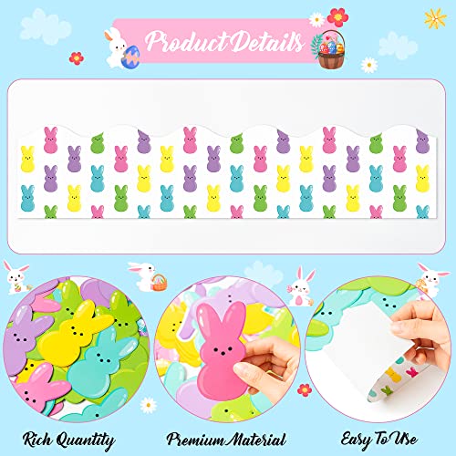 Easter Hello Peeps Cutouts Set - 108 Colorful Bunny Decorations