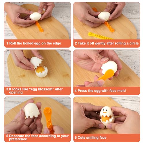 XIHIRCD 2pcs Fancy Cut Egg Cutter Set for Bento and Creative Breakfast