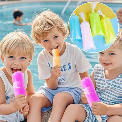 250 Pcs Disposable Ice Lolly Molds - 3x10 Inch Freeze Pop Bags with Funnel