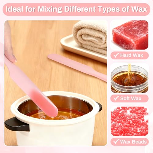 RAQEHO Reusable Silicone Wax Spatulas, 3-Piece Non-Stick Applicator Sticks