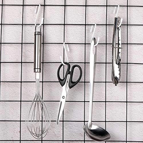 Hotop 2.4 Inch Heavy Duty S Hooks - 36 Piece White Metal Hanging Utility Set