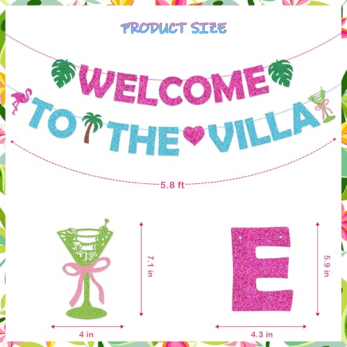 Welcome to The Villa Banner - Tropical Bachelorette Party Decor