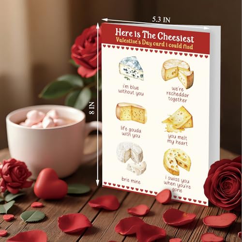 Romantic Cheese Valentine's Day Card - Funny Gift for Him & Her