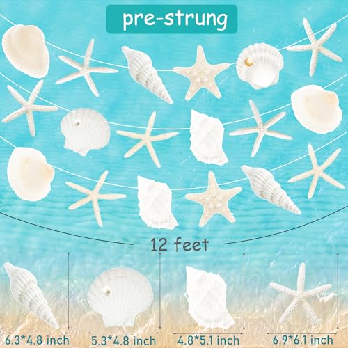 3-Piece Coastal Seashell & Starfish Hanging Banner Set for Beach Party