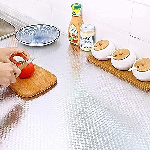 Self-Adhesive Kitchen Backsplash Stickers - 15.7x196.9 Inch Aluminum Foil