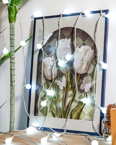 Globe String Lights 59 Ft 100 LED with Remote Timer, Cool White (Variation: Globe)