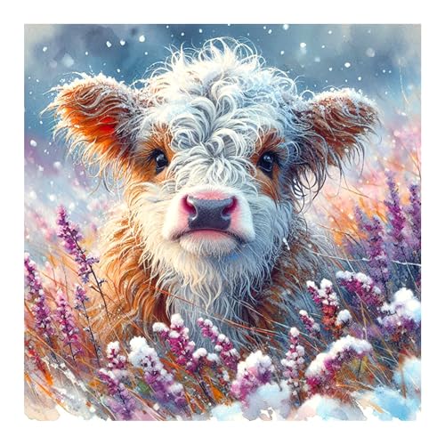Aicomeon 5D Cow Diamond Art Kit for Adults - 12x12 Inch DIY Craft