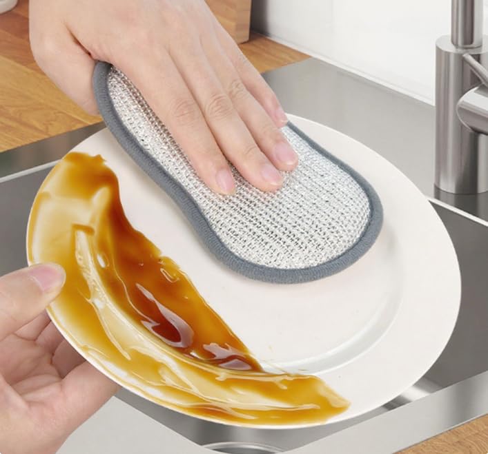 Dual-Sided Non-Scratch Kitchen Sponge for Dishes, Pots, and Pans