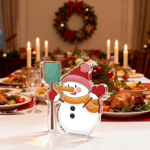 Christmas Snowman Acrylic Table Plaque Indoor Winter Desk Decor