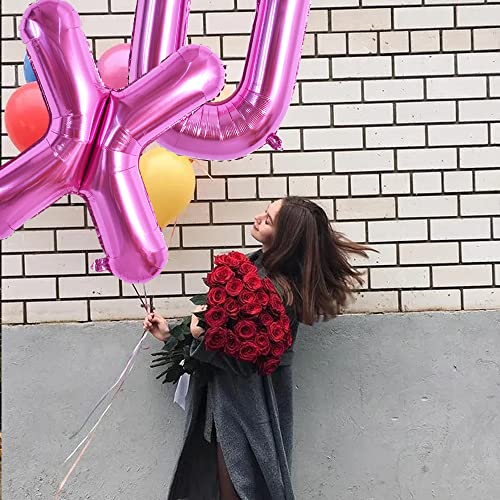 40 Inch Rose Red Letter X Balloon - Hot Pink Foil Decoration