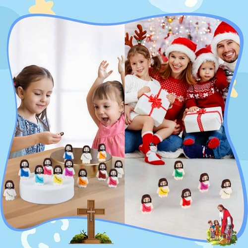 30pcs Mini Jesus Figures, Tiny Religious Figurines for Easter Eggs
