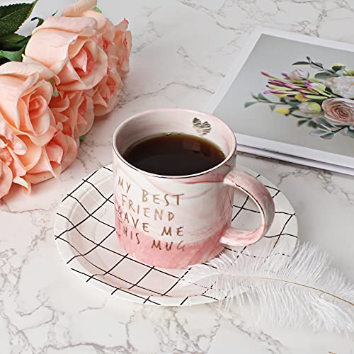 Pink Marble Coffee Mug - Best Friend Birthday Gift - 11.5oz Friendship Cup