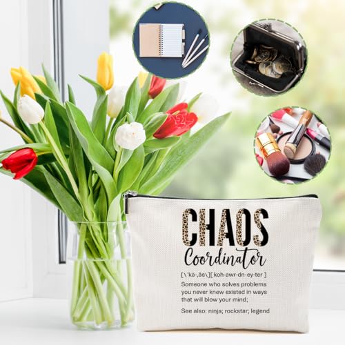 Chaos Coordinator Makeup Bag 2pcs Linen Travel Cosmetic Pouch