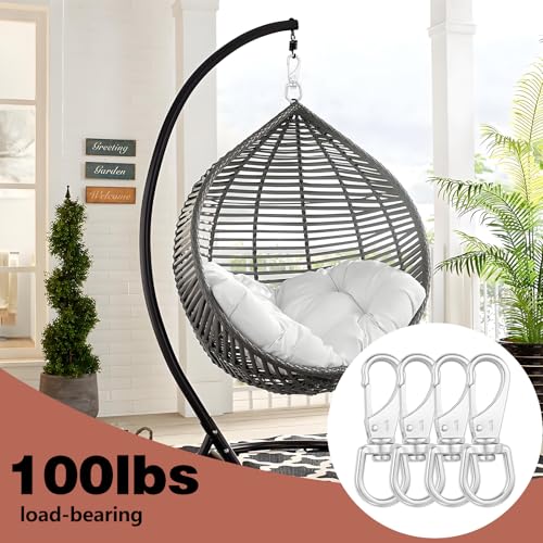 304 Stainless Steel Swivel Snap Hooks, 4 Pack 3.5 Inch Flag Clips, Heavy Duty Swivel Hook for Flag Pole Rope, Dog Leashes, Keychains, Boat Ropes, Bird Feeder