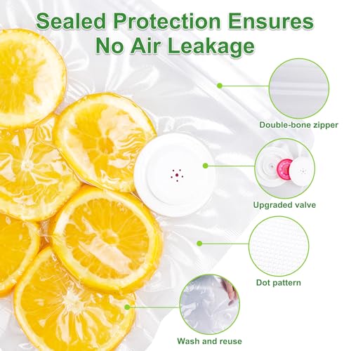 FIRAWER Reusable Vacuum Sealer Bags - 8.5x8.5in, 12 Pcs, BPA-Free