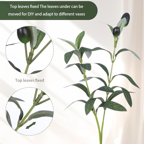 11-Inch Faux Olive Branches - 5Pcs Artificial Greenery for Home Decor