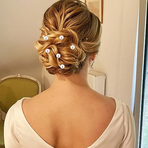 Hapdoo 20pcs Pearl Hair Pins Gold Spiral Bridal Hair Clips for Wedding