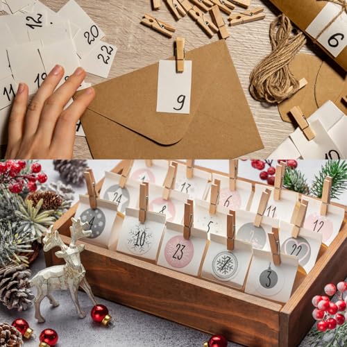 100 Pcs 1.77-Inch Wooden Clothespins - Natural Craft Pegs for Photo Displays