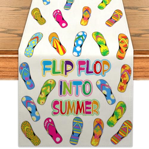 Summer Table Runner 72 Inches Long Hawaiian Beach Tropical Dining Decor