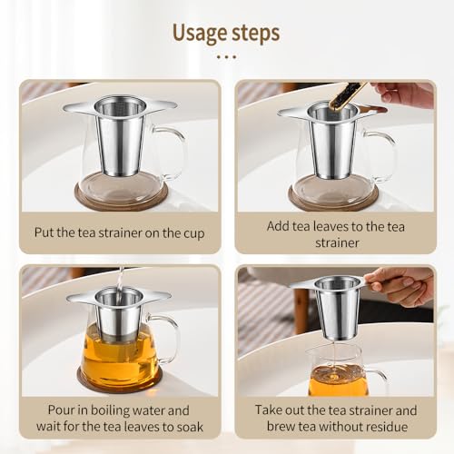 BOMANSI BOMS 2-Pack Stainless Steel Tea Infuser Set with Drip Tray