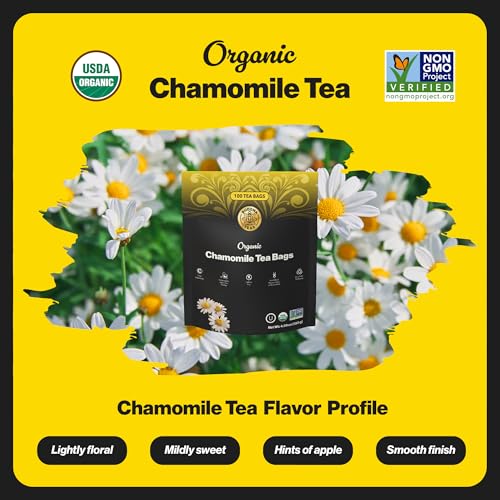 Buddha Teas Organic Chamomile Tea Bags - Caffeine Free, 100 Count