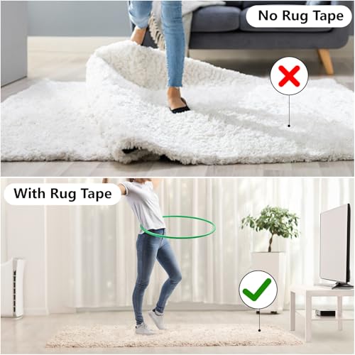 25 Pcs Non Slip Rug Tape Grippers for Hardwood Floors - Reusable & Washable Carpet Pads