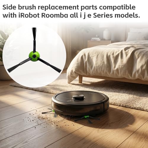 6 Pack Green Side Brushes for iRobot Roomba - Compatible Replacement
