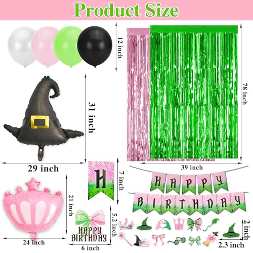 Witch Musical Theatre Birthday Party Decorations Set - Pink & Green