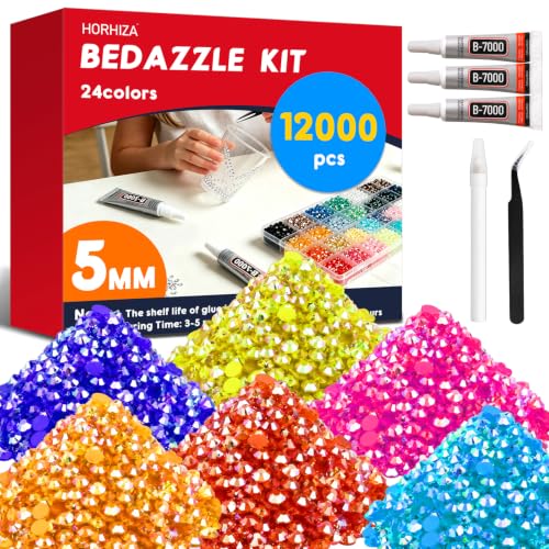 HORHIZA Resin Jelly Rhinestones Bedazzling Kit with B7000 Glue and Tools