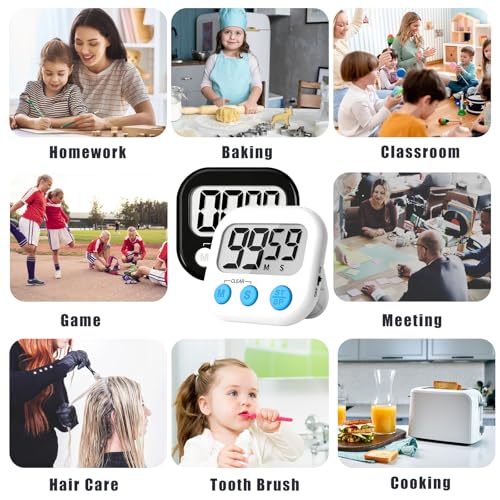 ZILLEEN Digital Classroom Timer for Kids - 2 Pack Black & White