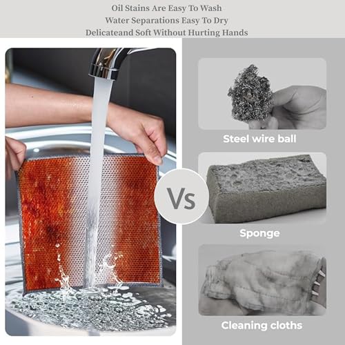 Mercobay Multipurpose Non-Scratch Wire Dishwashing Rags - 5pcs