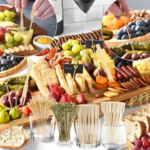 400 Pcs Bamboo Cocktail Picks for Appetizers - Eco-Friendly Skewers