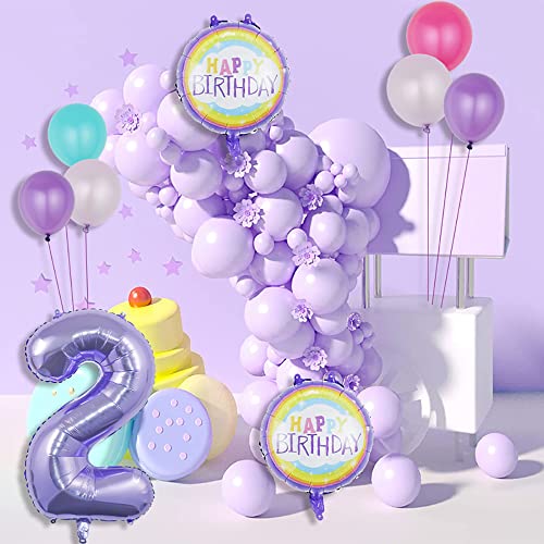 Purple 3rd Birthday Balloon Set - 32" Number 3 Foil & Latex