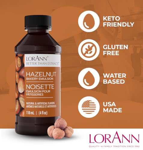 LorAnn Hazelnut Bakery Emulsion - Gluten-Free & Keto-Friendly, 16 Oz