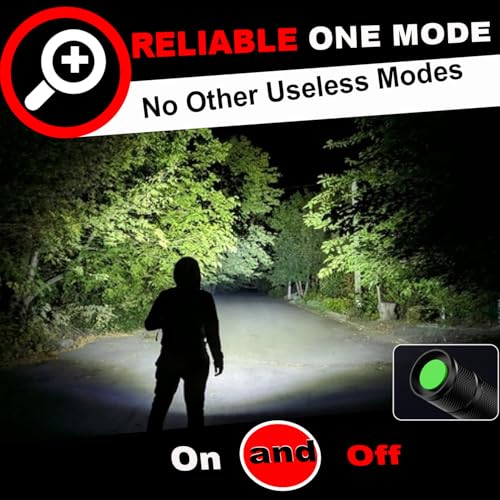 1 Mode Flashlights 2 Pack, Super Bright Zoomable LED Tactical Flashlight High Lumens, Water Resistant Portable Pocket Flash Light for Emergency, Camping, Home, and Gift - Red