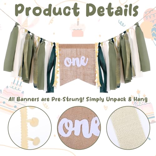 1st Birthday Highchair Banner - Safari Jungle Theme Decoration