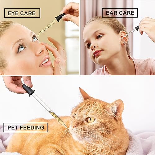 LANDNEOO 4 Pack 1 mL Glass Eye Dropper with Measurements