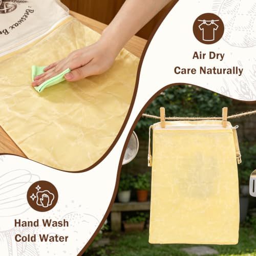 Eveqora Beeswax Bread Bag for Sourdough - Reusable Storage with Label Holder
